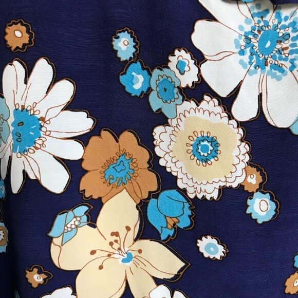 For Love & Lemons Magnolia Navy Floral Mini Dress Size X-Small - Picture 5 of 11